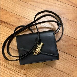 Alexis Bittar Black Mini Bag with Gold Clasp